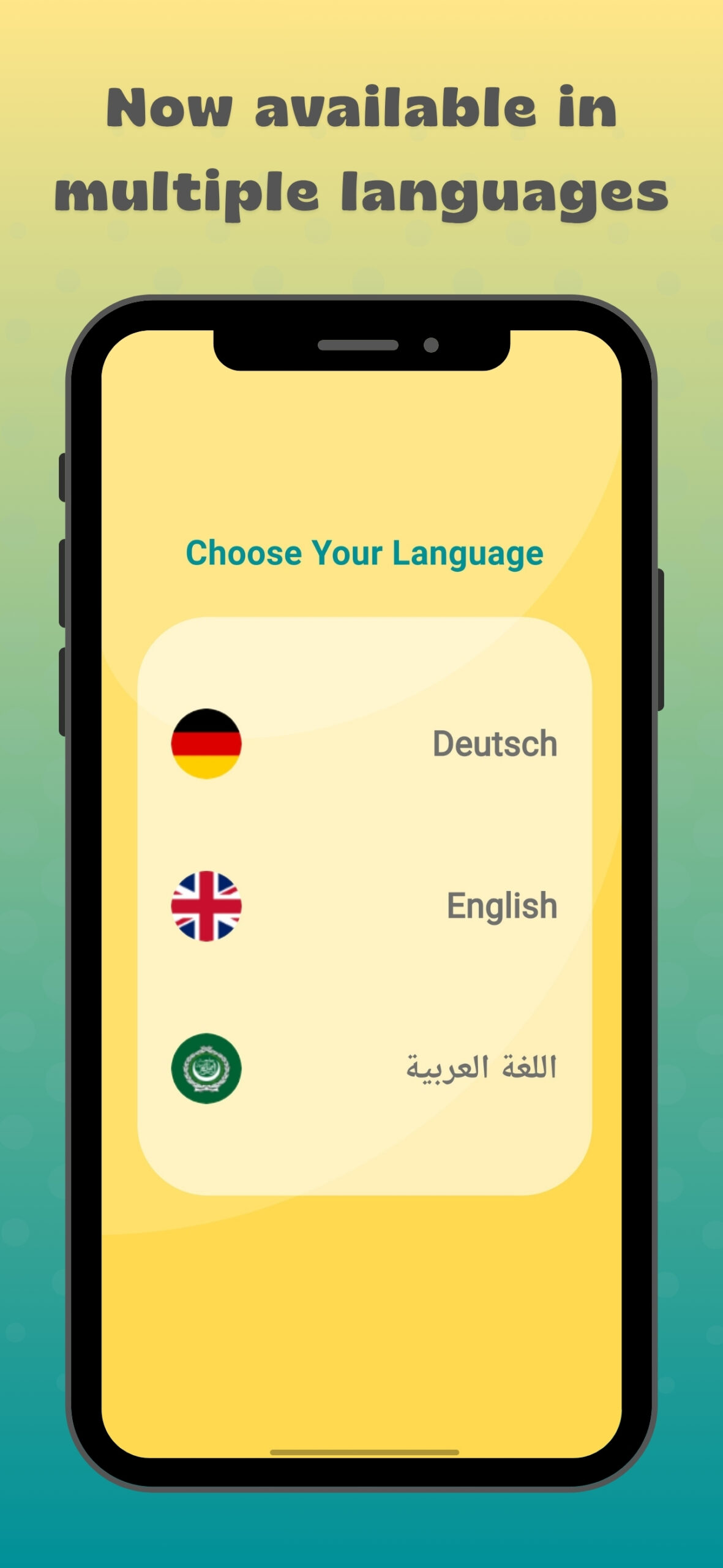 Sprachauswahl in der App