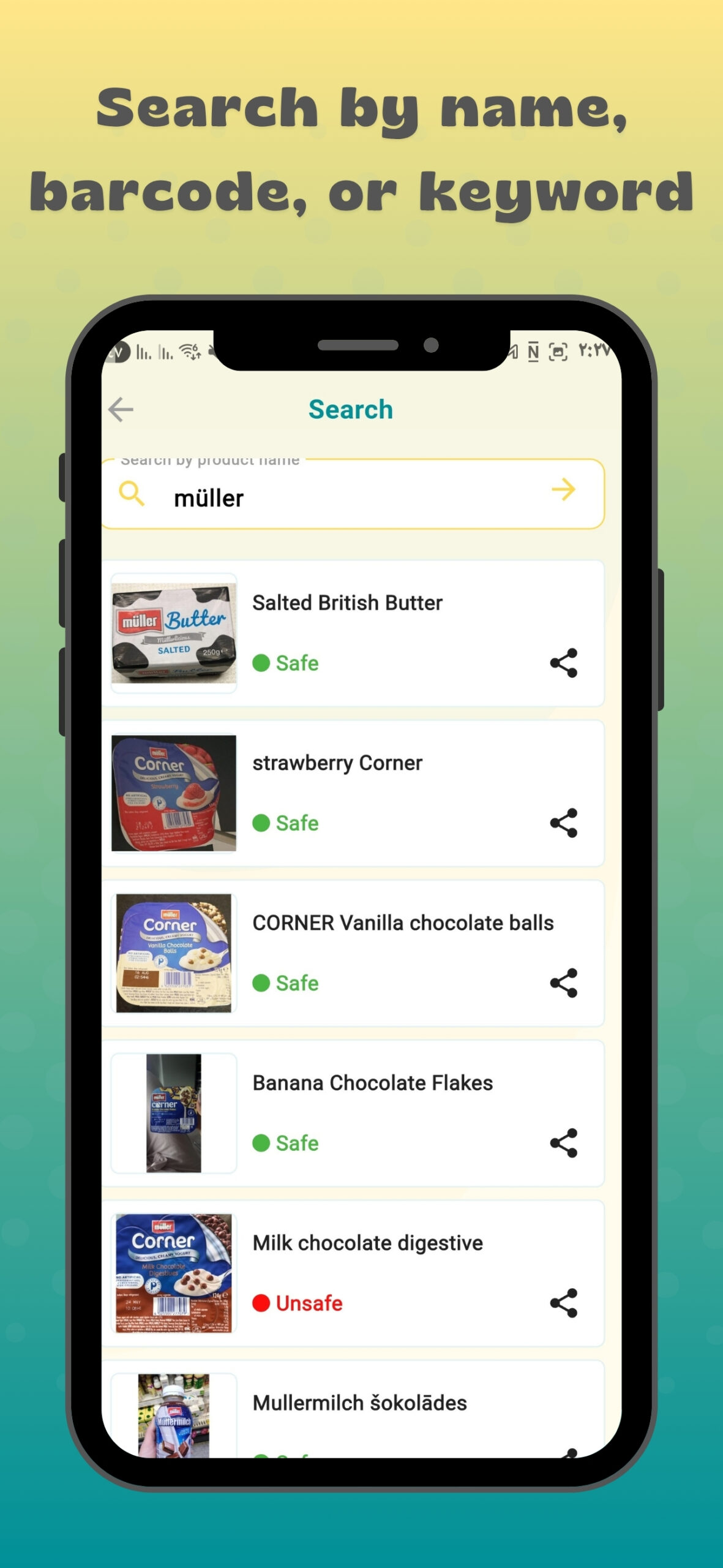 Manuelle Produktsuche